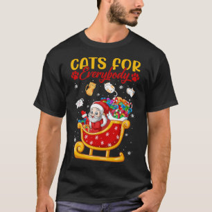 Funny Cats For Everybody Santa Sleigh Merry Christ T-Shirt