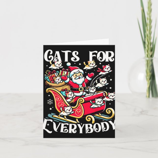 Funny Cats For Everybody Ugly Christmas Funny Xmas Card (Front)
