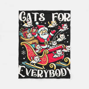 Funny Cats For Everybody Ugly Christmas Funny Xmas Fleece Blanket