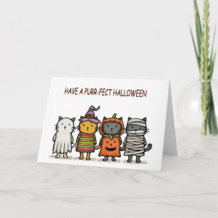 Funny Cats Happy Halloween Card