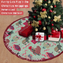 Funny Cats in Christmas Boxes Personalised