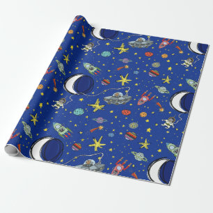 Funny Cats In Space All-Occasion Wrapping Paper