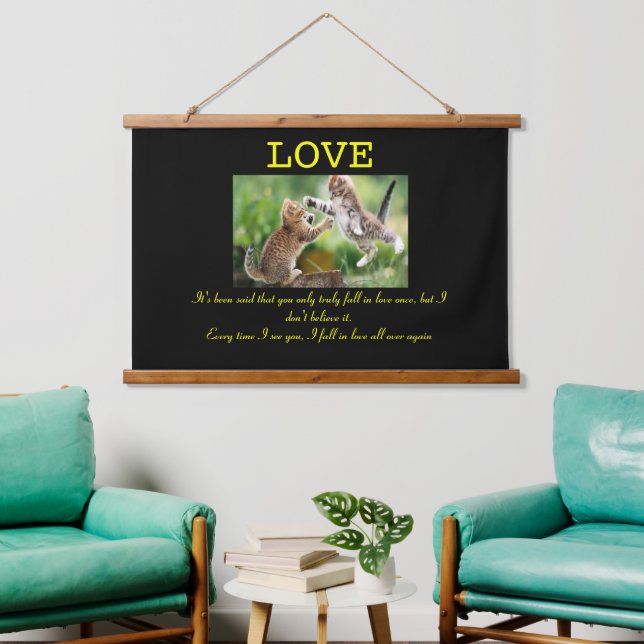 Funny cats love quotation hanging tapestry (Living Room)