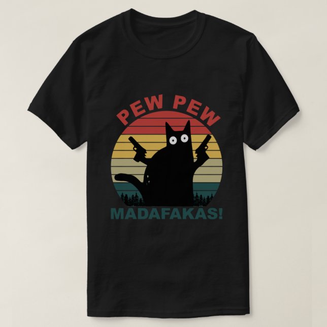 Funny cats lovers, pew pew madafakas cat Essential T-Shirt (Design Front)