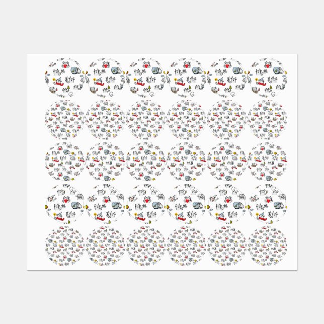 Funny cats, milk and magic. (Sheet)