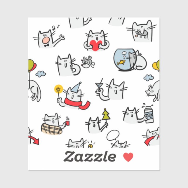 Funny cats, milk and magic. (Sheet)