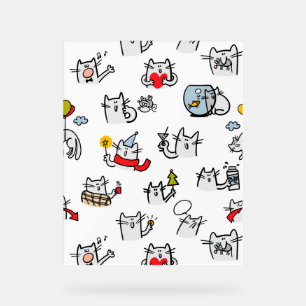 Funny cats, milk and magic. acrylic sign