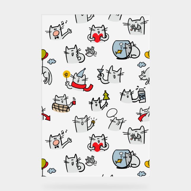 Funny cats, milk and magic acrylic sign (Front)