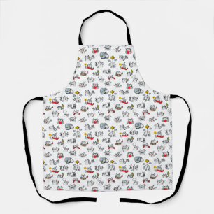 Funny cats, milk and magic. apron