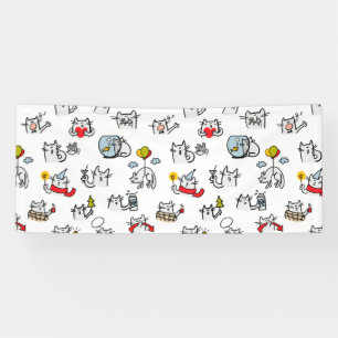 Funny cats, milk and magic. banner