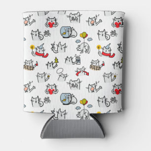 Funny cats, milk and magic. can cooler