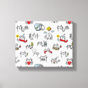 Funny cats, milk and magic. canvas print