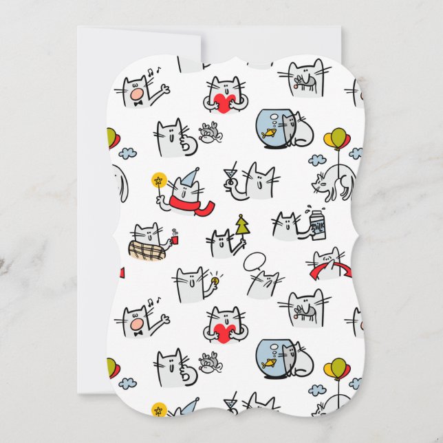 Funny cats, milk and magic. card (Front)