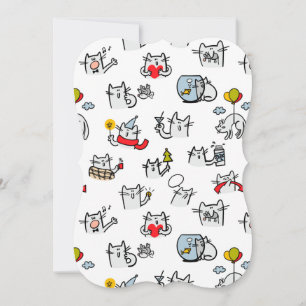 Funny cats, milk and magic. card