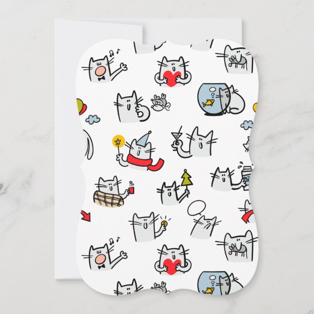 Funny cats, milk and magic. card (Front)