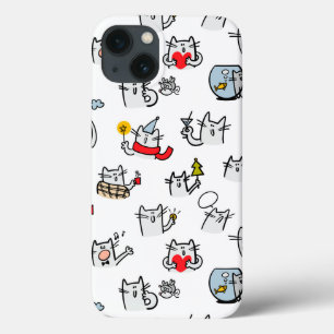 Funny cats, milk and magic. iPhone 13 case