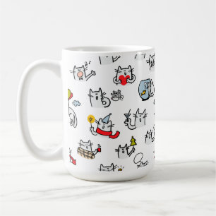 Funny cats, milk and magic. coffee mug