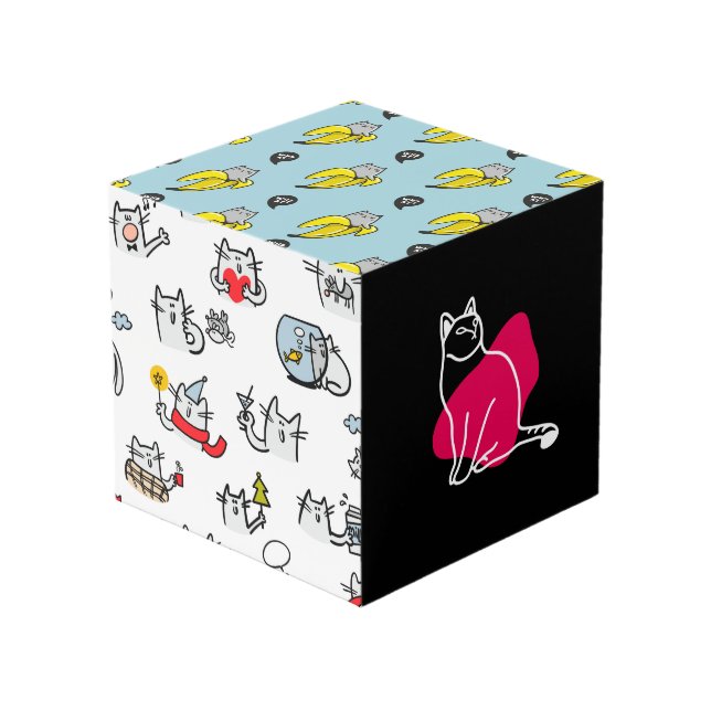 Funny cats, milk and magic. cube (Front Angled)