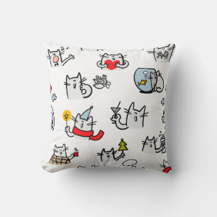 Funny cats, milk and magic. cushion