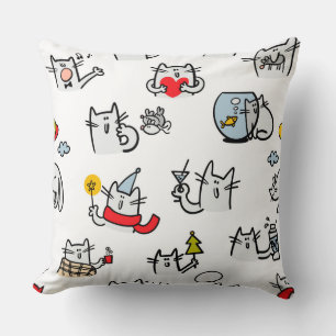 Funny cats, milk and magic. cushion