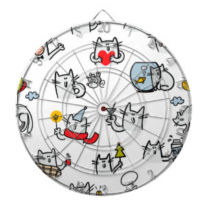 Funny cats, milk and magic. dartboard