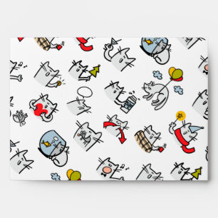 Funny cats, milk and magic. envelope