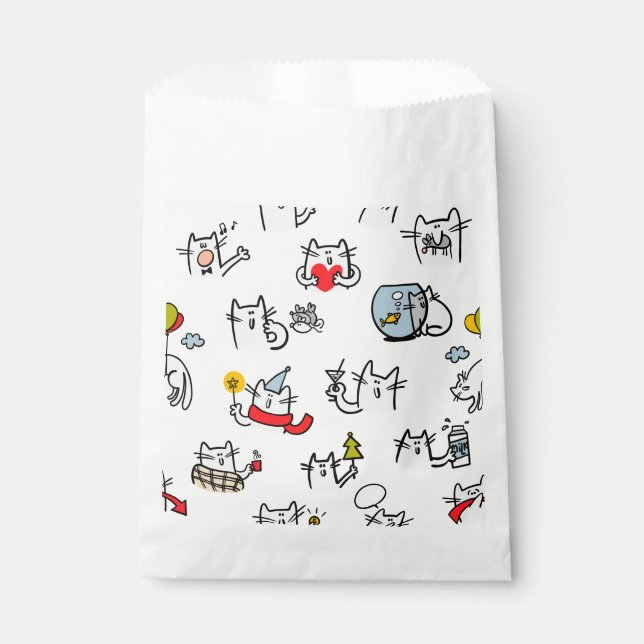 Funny cats, milk and magic. favour bags (Front)