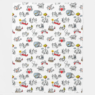Funny cats, milk and magic. fleece blanket
