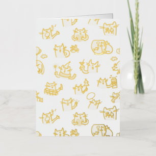 Funny cats, milk and magic. foil greeting card