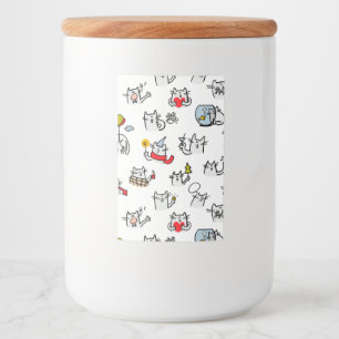 Funny cats, milk and magic. food label