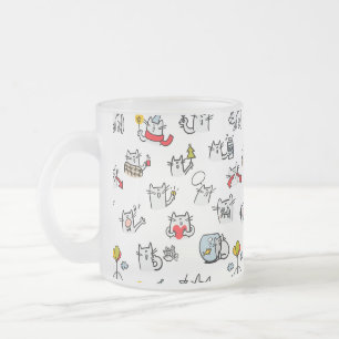 Funny cats, milk and magic. frosted glass coffee mug