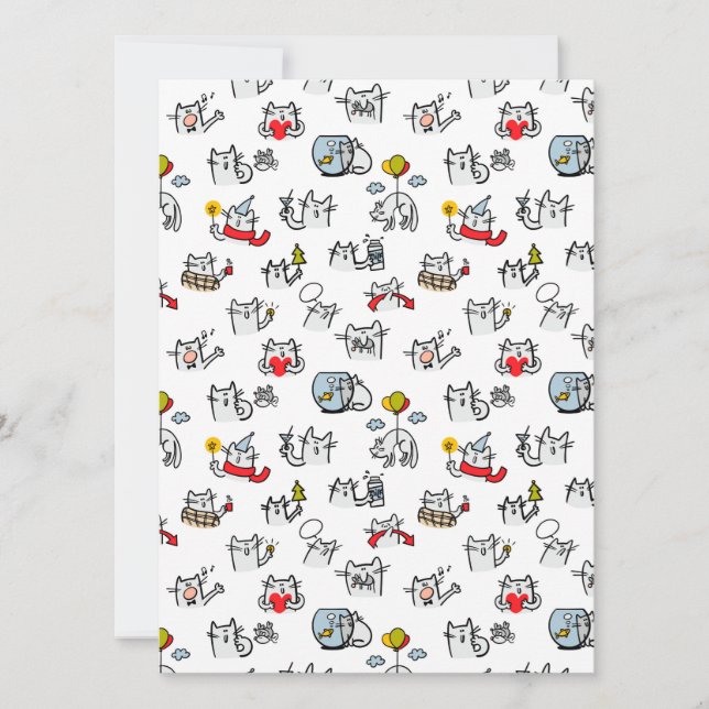 Funny cats, milk and magic. holiday card (Front)