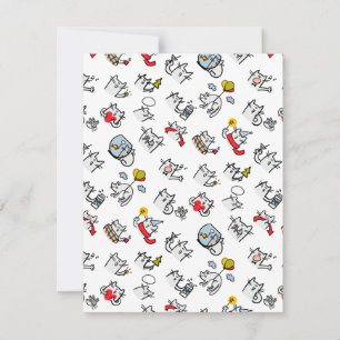 Funny cats, milk and magic. holiday card