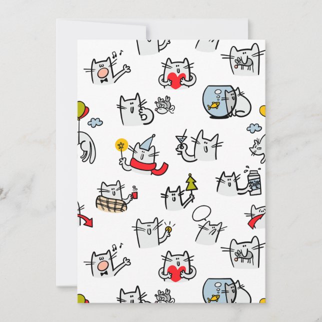 Funny cats, milk and magic. holiday card (Front)