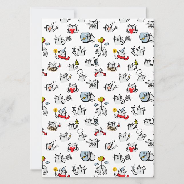 Funny cats, milk and magic. invitation (Front)