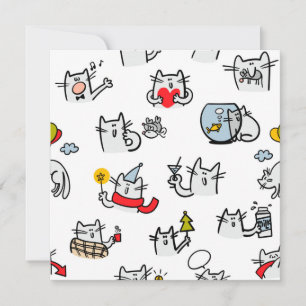 Funny cats, milk and magic. invitation