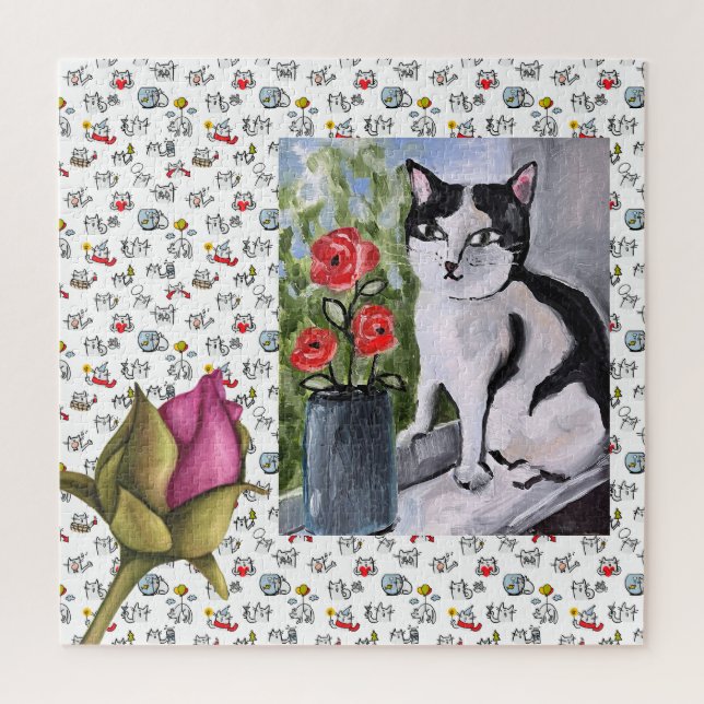 Funny cats, milk and magic. jigsaw puzzle (Vertical)