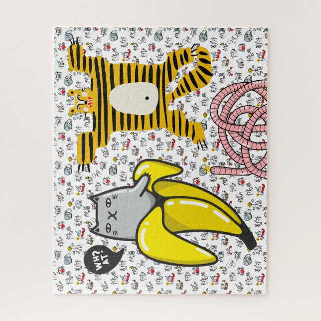 Funny cats, milk and magic. jigsaw puzzle (Vertical)