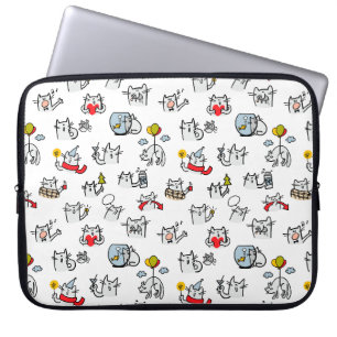 Funny cats, milk and magic. laptop sleeve