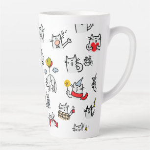 Funny cats, milk and magic. latte mug