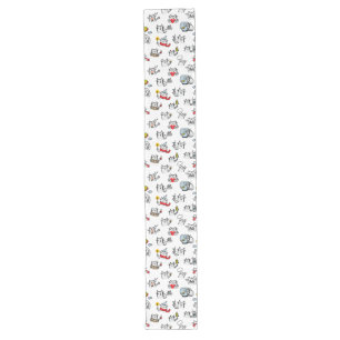 Funny cats, milk and magic. long table runner
