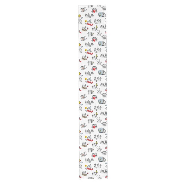 Funny cats, milk and magic. long table runner (Front)