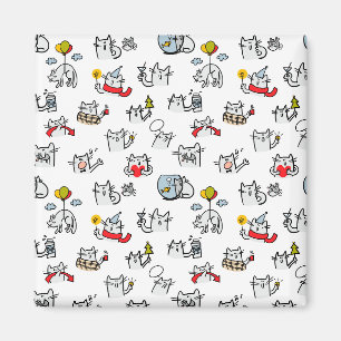 Funny cats, milk and magic. magnet
