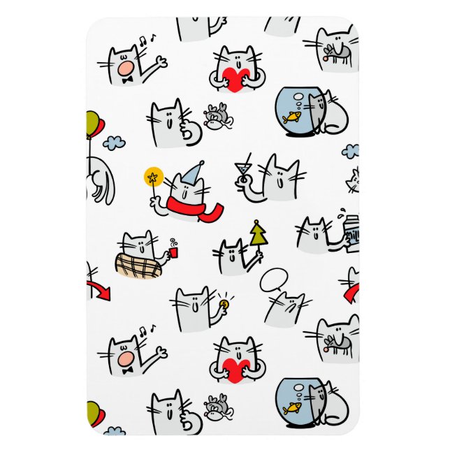 Funny cats, milk and magic. magnet (Vertical)