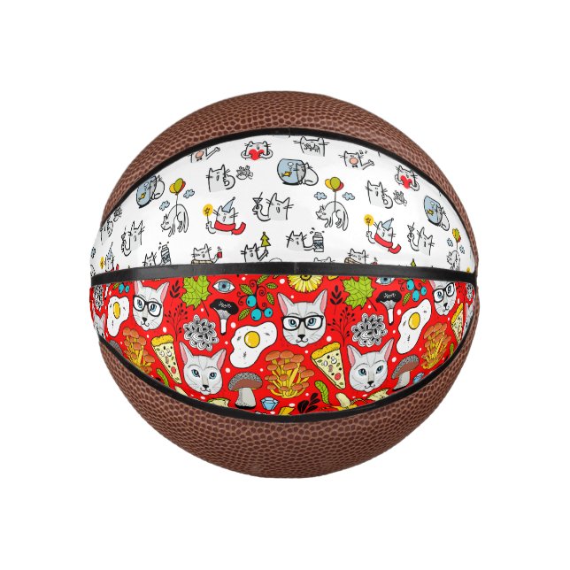 Funny cats, milk and magic. mini basketball (Front)