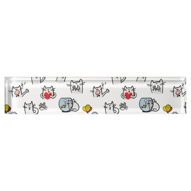 Funny cats, milk and magic. nameplate (Front)