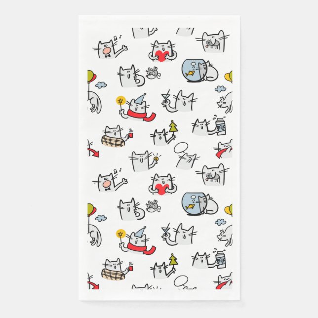 Funny cats, milk and magic. napkin (Front)