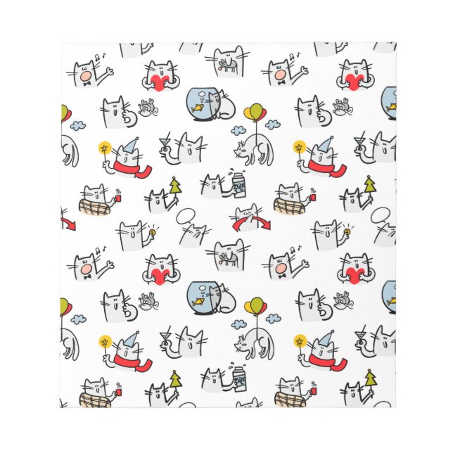 Funny cats, milk and magic. notepad (Front)
