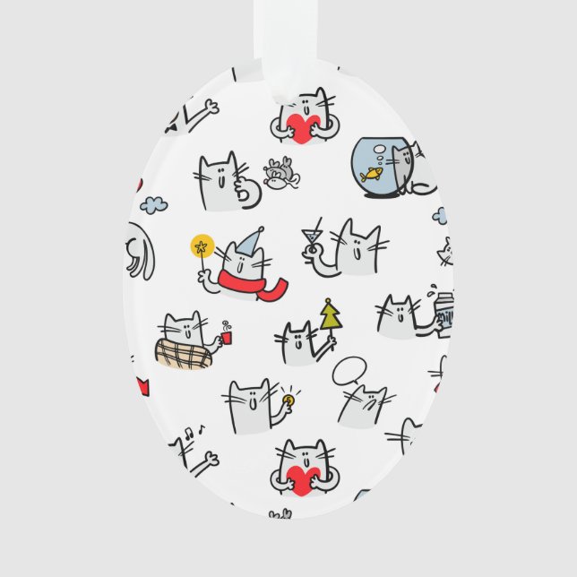 Funny cats, milk and magic. ornament (Front)