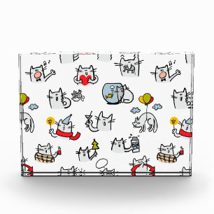 Funny cats, milk and magic. photo block